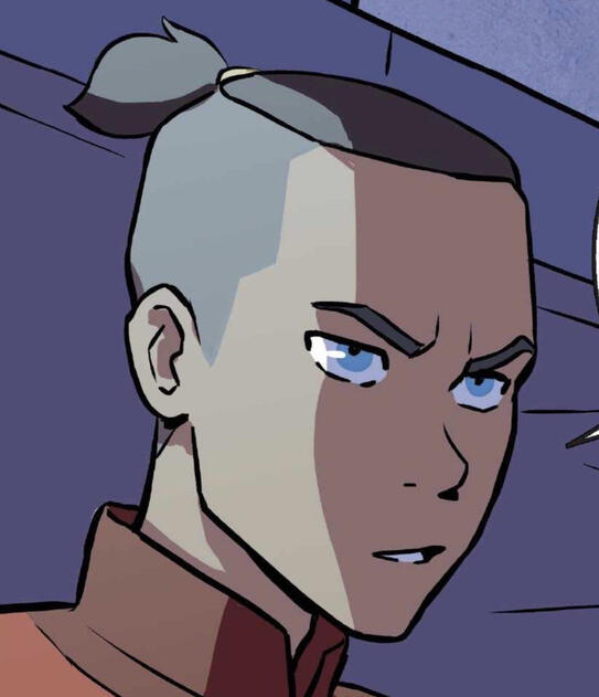 sokka (from "avatar the last airbender") scowling off into distance-- from imbalance comic.